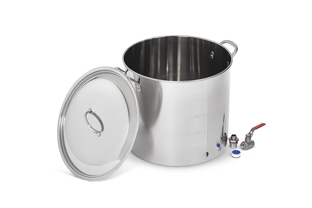 Polar Ware Stainless Steel Brew Kettle with Cover and 1/2inch Ball