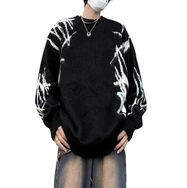Amazon.com: Men's Sweaters Oversized Goth Sweater Y2K Gothic Knit