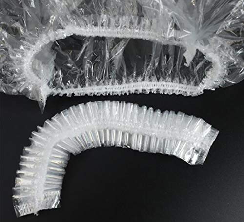 NOVAGO- Lot de 100 - Charlottes Jetables en Plastique -Bonnet douche Protection Cheveux pour divers usages Restauration, Agro-Alimentaire, Industrie, Beauté. – vue 2