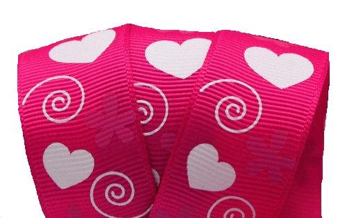 Colourful Baby World 3 m Pretty Rose Ruban gros-grain Blanc Cœur Love 22 mm Cover
