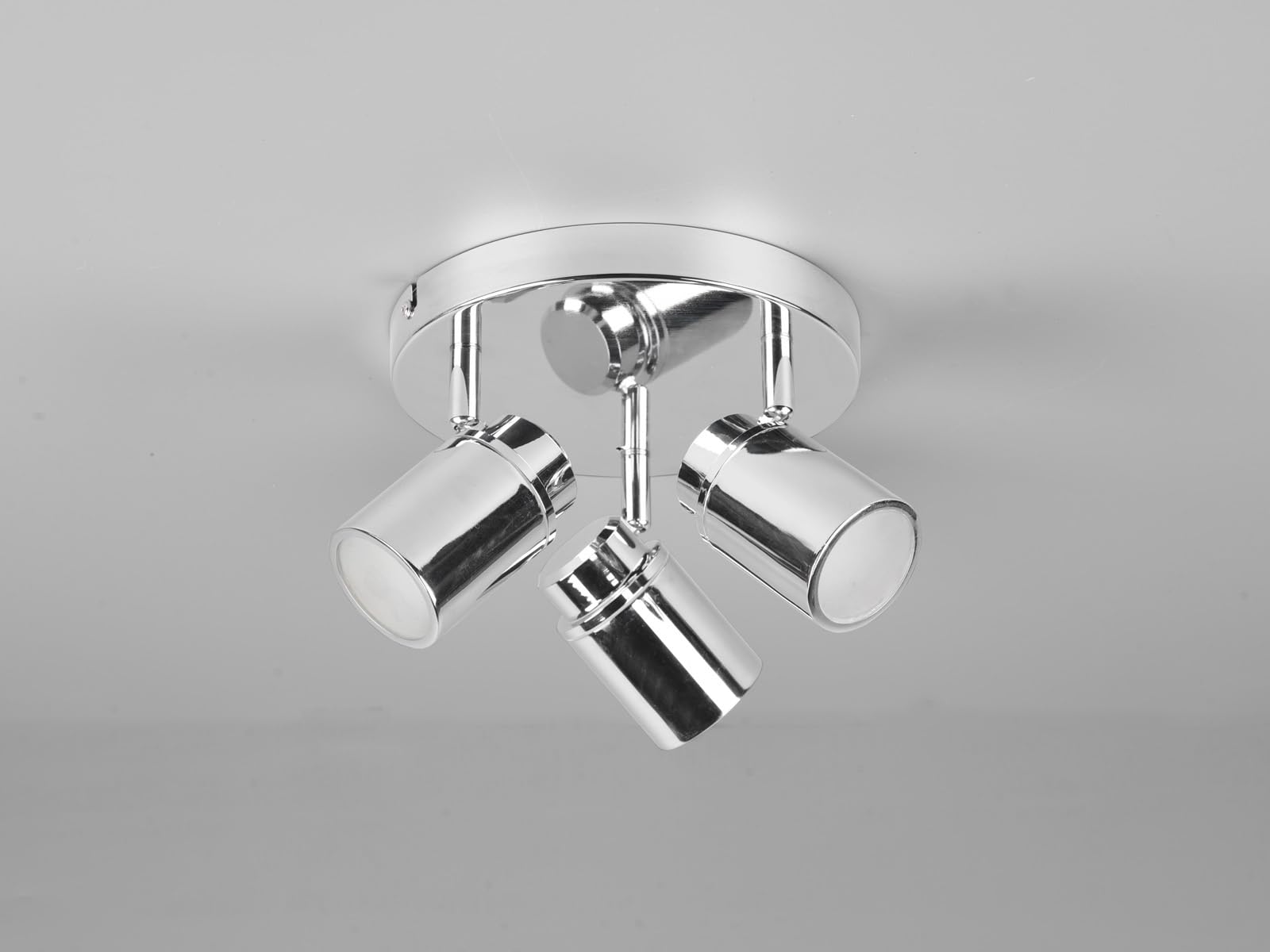 Badezimmerlampe Deckenstrahler Rondell 3-flammig Silber Chrom Ø 20cm