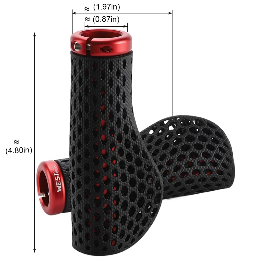 Manopole per manubrio della bicicletta 3D stampato MTB antiurto ergonomiche antiscivolo per mountain bike e altro ancora