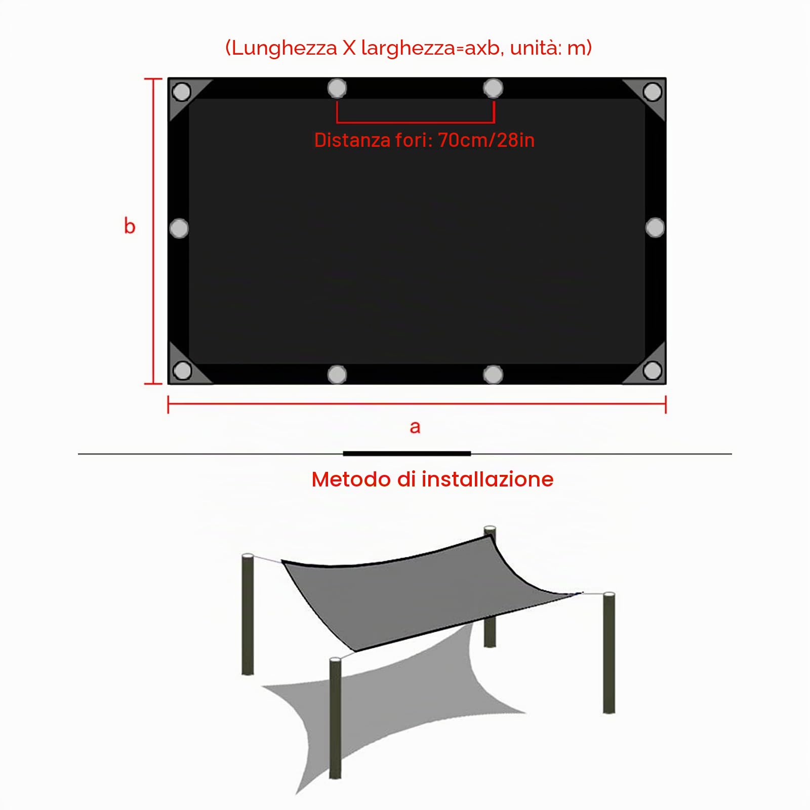 Rete Ombreggiante Nero per Protezione Solare,Rete Telo Ombra Traspirante Anti-età,Tessuto Ombra con Occhielli,Tenda da Sole Privacy,per Serra/Balcone/Cortile/Tetto (6x6m/20x20ft)