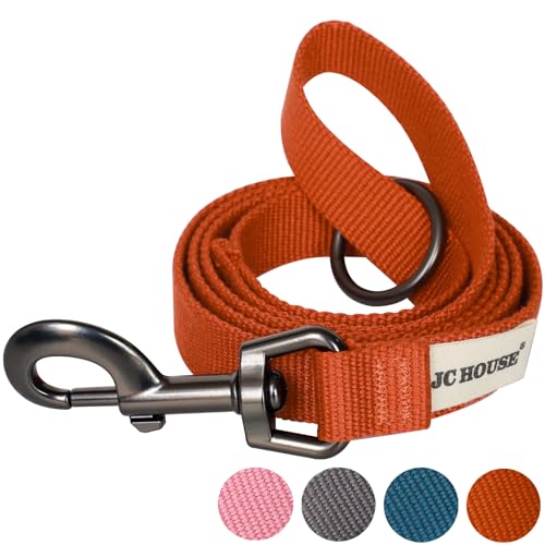 JC HOUSE 犬 リード 環境に優しい竹繊維素材 1.2m 柔らかく快適なグリップ 丈夫 小型犬 中型犬 大型犬用リード 散歩 しつけ 訓練 1.5cm幅 オレンジ