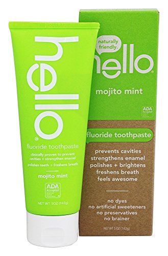 Hello Oral Care SLS Free Fluoride Toothpaste, Mojito Mint, 5 Ounce