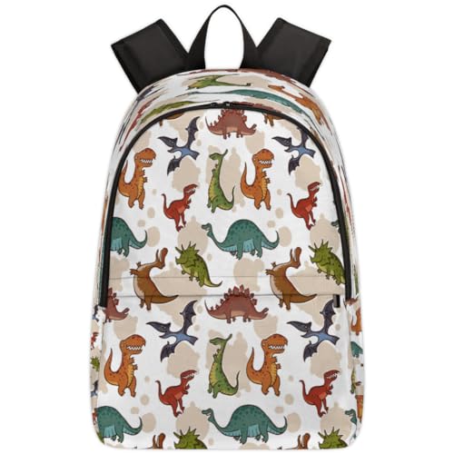 Sac à dos à motif de dinosaures 17,4 L décontracté pour école et voyage