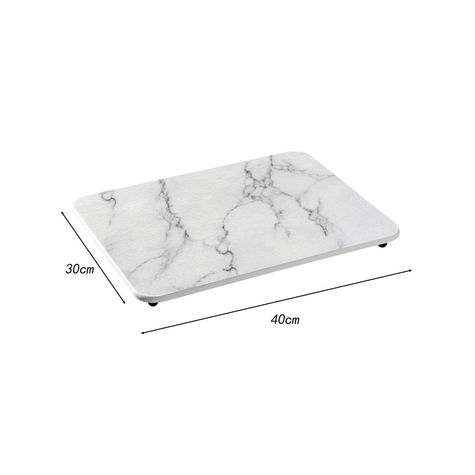 Tapis Égouttoir Vaisselle Diatomite Support Séchage Rapide Protection Antidérapante Surface Absorbante Nettoyage Pratique pour Cuisine, blanc