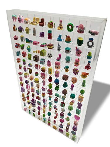Shopkins Display Wall Hanging Acrylic Showcase for Collectibles 150 Openings Compatible with Shopkins, Mini Figures, Thimbles