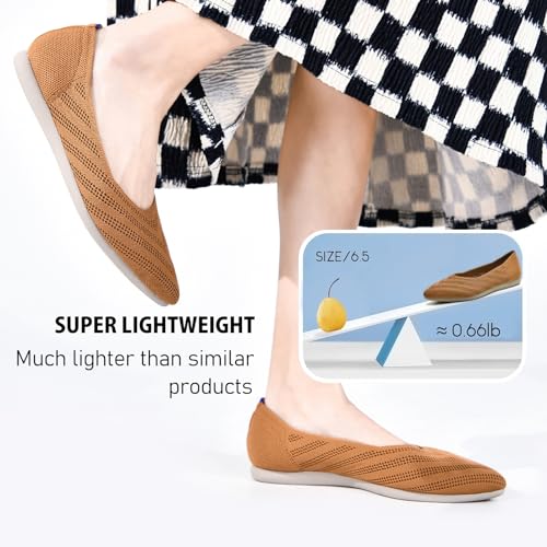 buyrew women39s ballet flats pointed toe knit slip on arch support comfortable dress shoes for women low wedge casual work flats