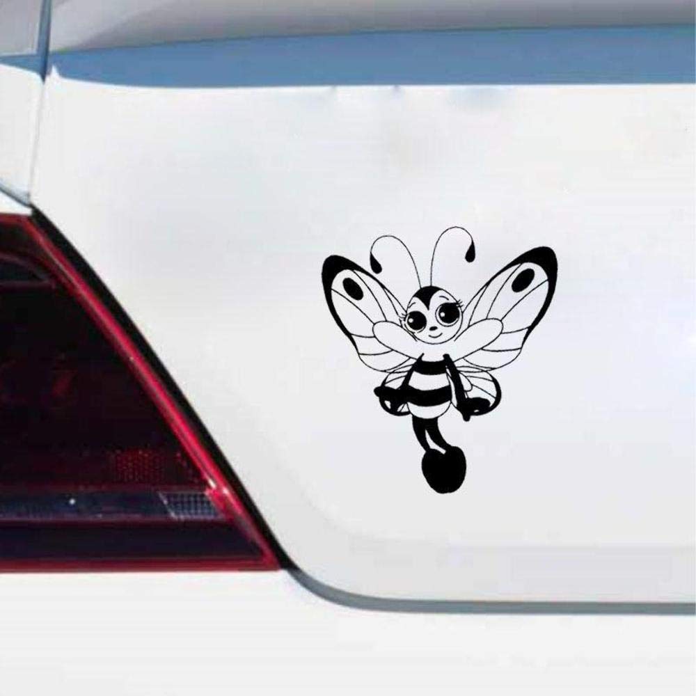 Handmade By Stukk Girls Black Stukk Stickers Cute Butterfly Bee Fairy Fun Window Bumper Vinyl Jdm Sticker 17.8Cmx 19.8Cm,