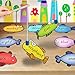 HOOJOJO Magnetic Fishing Game, 24 Dry Erase Fish and 2 Wooden Toy Fishing Pole Sight Word Games Educational Toys for Kids, Kindergarten & Family