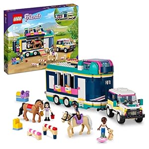 LEGO 41722 Friends Paardenshow aanhangwagen, Paarden Speelgoed met Auto voor een Meisje of Jongen vanaf 8 Jaar, Set met Dieren Figuren en Mini Poppetjes, Leuk Kerstcadeau voor Kinderen