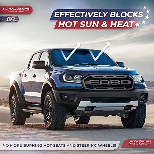 Autoamerics 1-Piece Windshield Sun Shade - Metallic Blue Foldable Car Front Window Sunshade For Most Cars Suv Truck Heat Blocker Visor Protector Blocks Max Uv Rays And Keeps Your Vehicle Cool - Medium #TOP2
