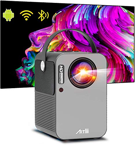 Android TV 9.0 Smart Projecteur Artlii Play Portable HD Projecteur WiFi Bluetooth Support 1080p Dolby 4D u00b145u00b0 Keystone Correction 65 000 heures Vidéo Netflix Prime Disney