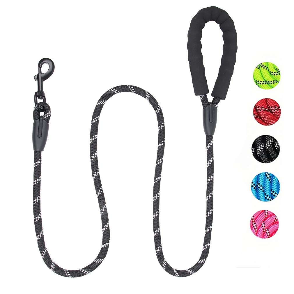 Training Lead for Dogs 2M/6.5FT Long Rope Dog Leash with Carabiner Clip and Soft Padded Handle