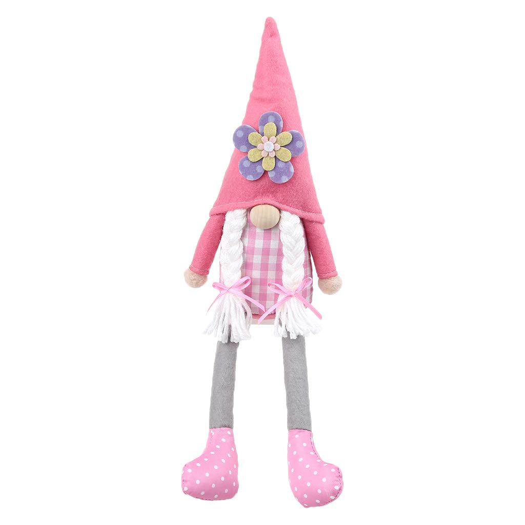 NEWFT Flower Easter Long Legs Swedish Nordic Tomte Plush for Doll Home Decor Ornaments