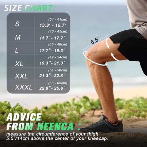 Image of NEENCA Compression Knee Sleeve with Patella Stabilizer, Enhanced Stability, Joint Pain Relief & Improved Performance for Sports, Fitness & Recovery (Large)