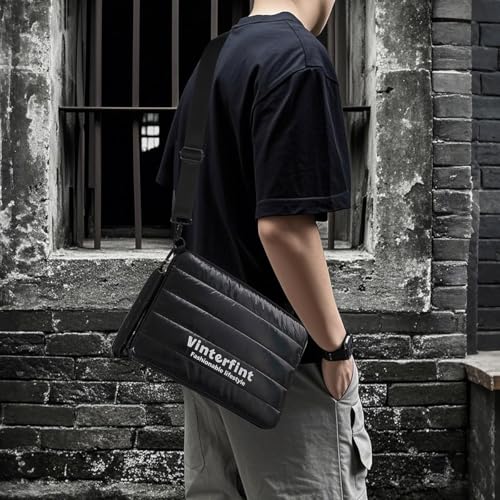 13 14 inch Puffy Laptop Sleeve Shoulder Bag for Macbook Surface, Notebook Bag for Business School, Handbag for HP2