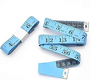 WINTAPE Dwustronna taśma miernicza Wintape dwustronna linijka do mierzenia ciała, chusta do szycia  miękka taśma do mierzenia rodzinnego obwodu klatki piersiowej/talii, 60"/150 cm (20 mmniebieski)
