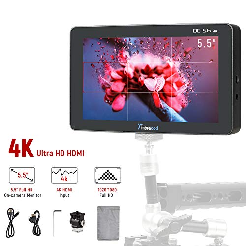 Camera Field Monitor,5.5" 4K Input with 3500mAh Rechargeable Li-ion Battery 1920x1080 HDMI Screen