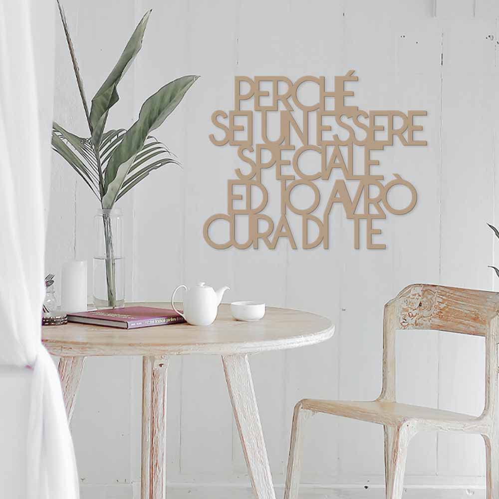 Frase in Legno da Appendere al Muro Avrò Cura di Te – Decorazione murale Citazione Testo Canzone per Decorare Le pareti