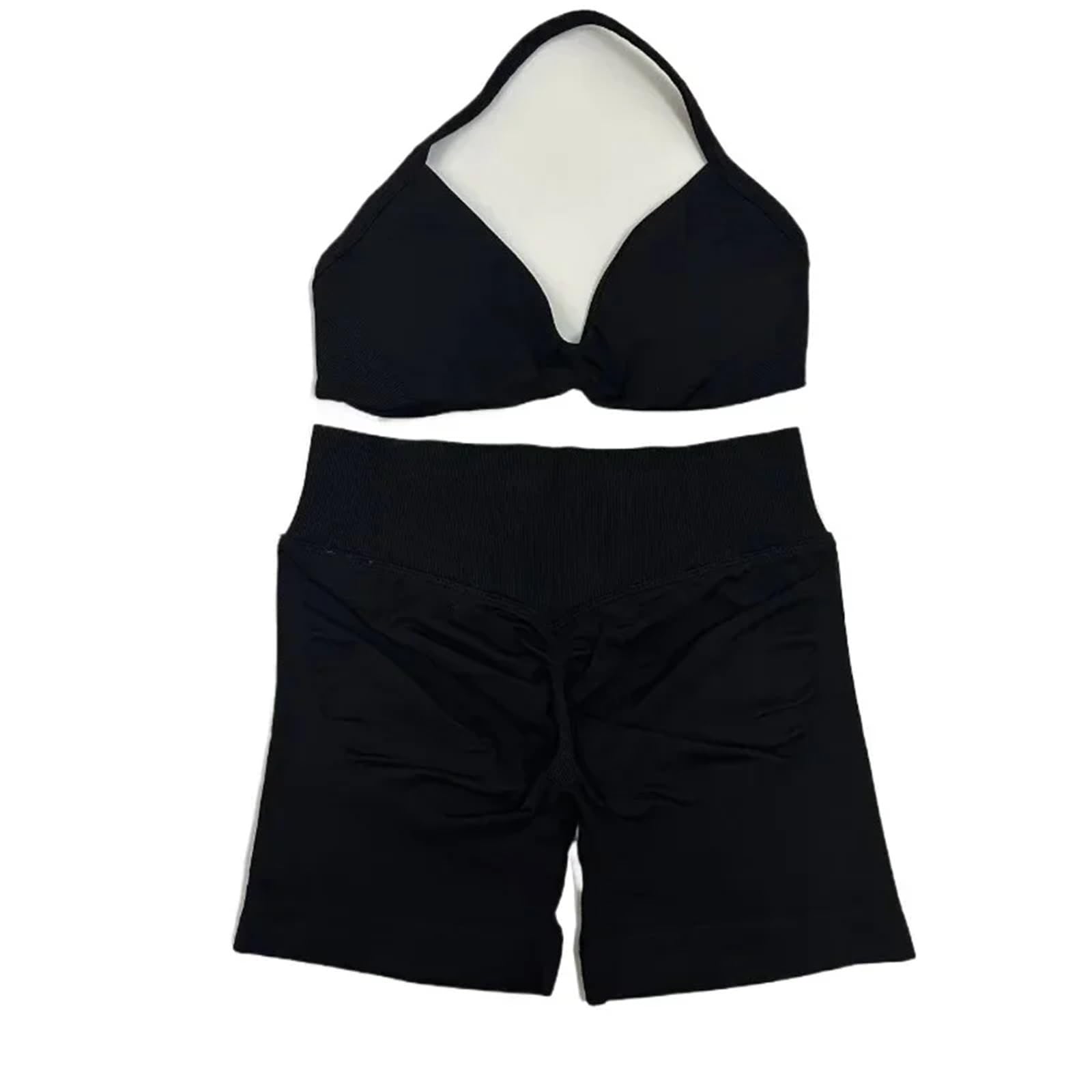 Nahtlose Yoga Set Frauen Workout Kleidung Scrunch Shorts Set Halter Sport Bh Fitness Frau Sportswear