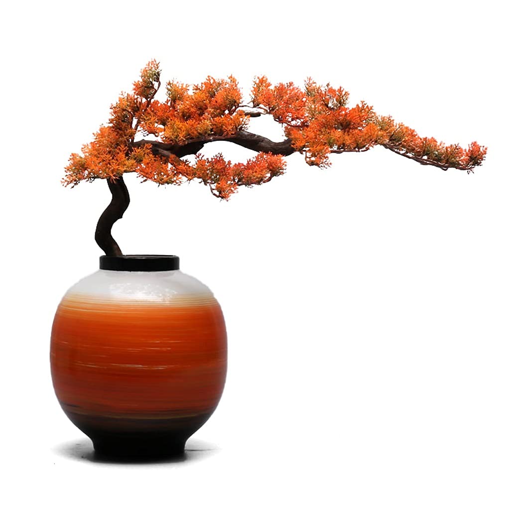IUokLU Tree Fake Plant Artificial Plant Bonsai Hand-painted Ceramic Decoration Hotel Lobby Simulation Bonsai Porch Desk Decoration 18.9 Inches Potted Tree Artificial