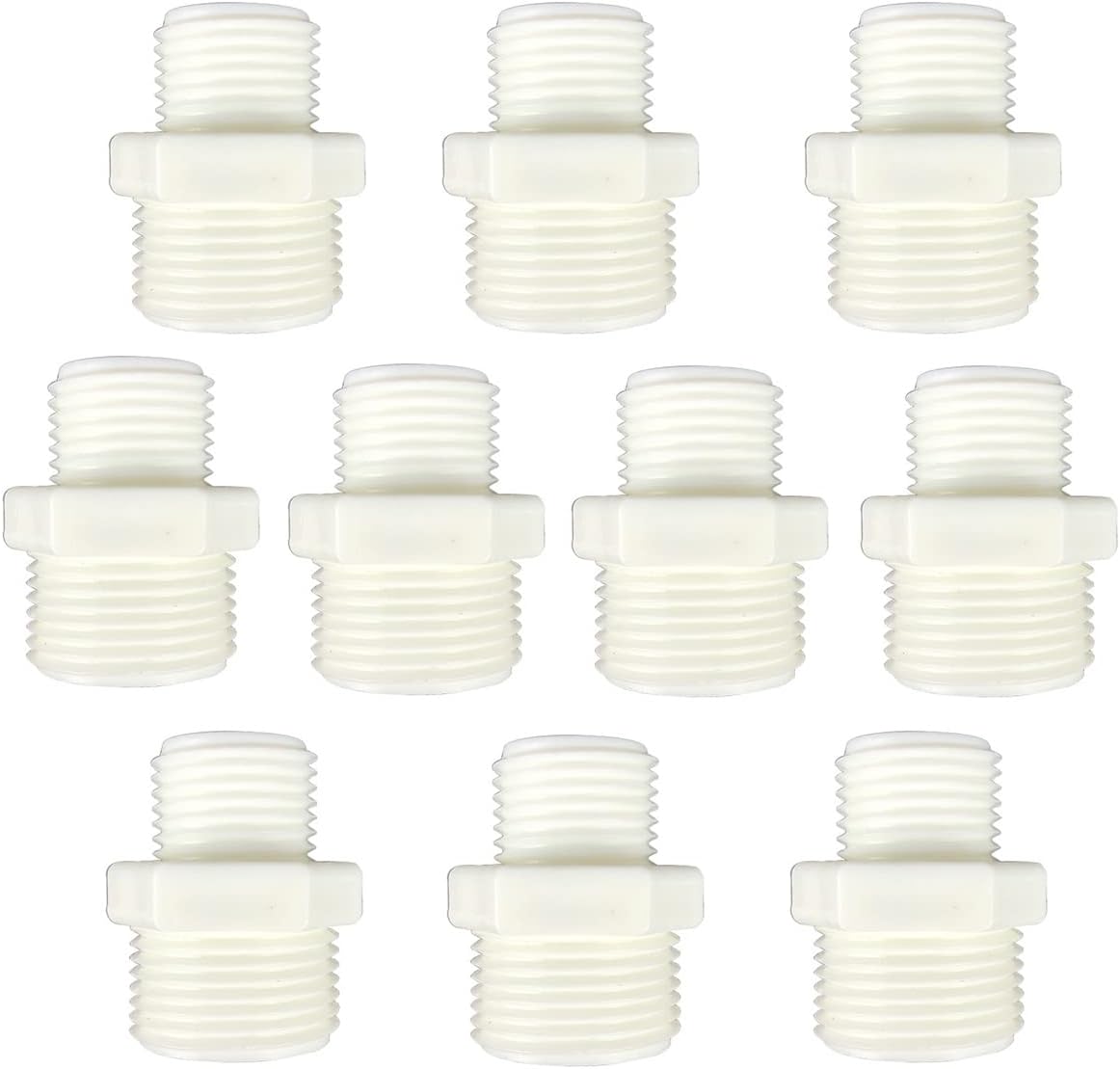 Faucet Adapter Fitting Connections Parts for Water Filters/Reverse Osmosis RO Systems(3/4 NPT Male x 1/2 Male,10 Pack)