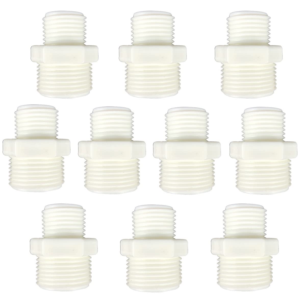XINWOOFaucet Adapter Fitting Connections Parts for Water Filters/Reverse Osmosis RO Systems(3/4 NPT Male x 1/2 Male,10 Pack)