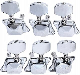 Musiclily 3+3 Semiclosed Guitar Tuners Tuning Pegs Keys Machine Heads Set for Electric/Acoustic Guitar, Chrome