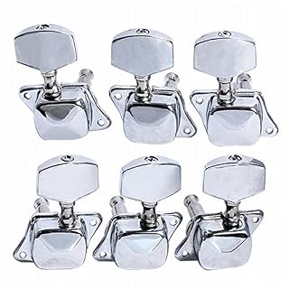 Musiclily Mécaniques 3×3 Semi-Scellées pour Guitare électrique et Acoustique, Chrome - Les Beatles, Paul McCartney, John Lennon, RIngo Starr, George Harrison