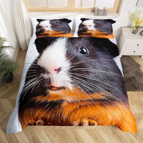 Housse de couette 200x200 cochon d'inde microfibre avec 2 taies