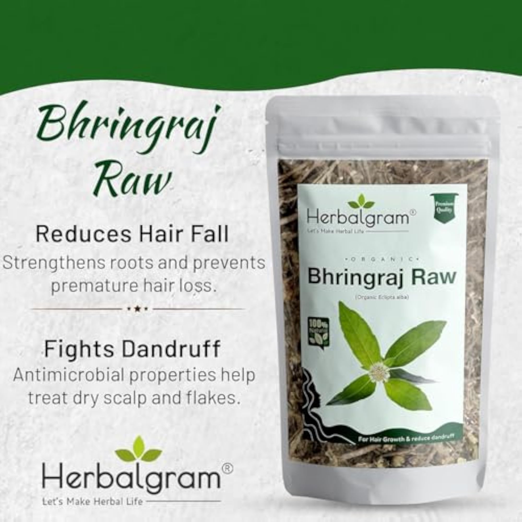 Herbalgram Organic Combo Amla Reetha Shikakai Bhringraj Hibiscus Raw, 200g