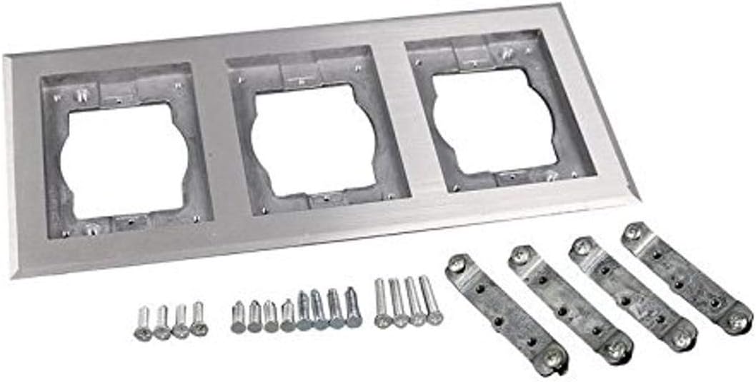 Legrand Wiremold 838TCAL OmniBox/Modulink Triple Gang Rectangular Carpet/Tile Flange, Brushed Aluminum (1 Pack)