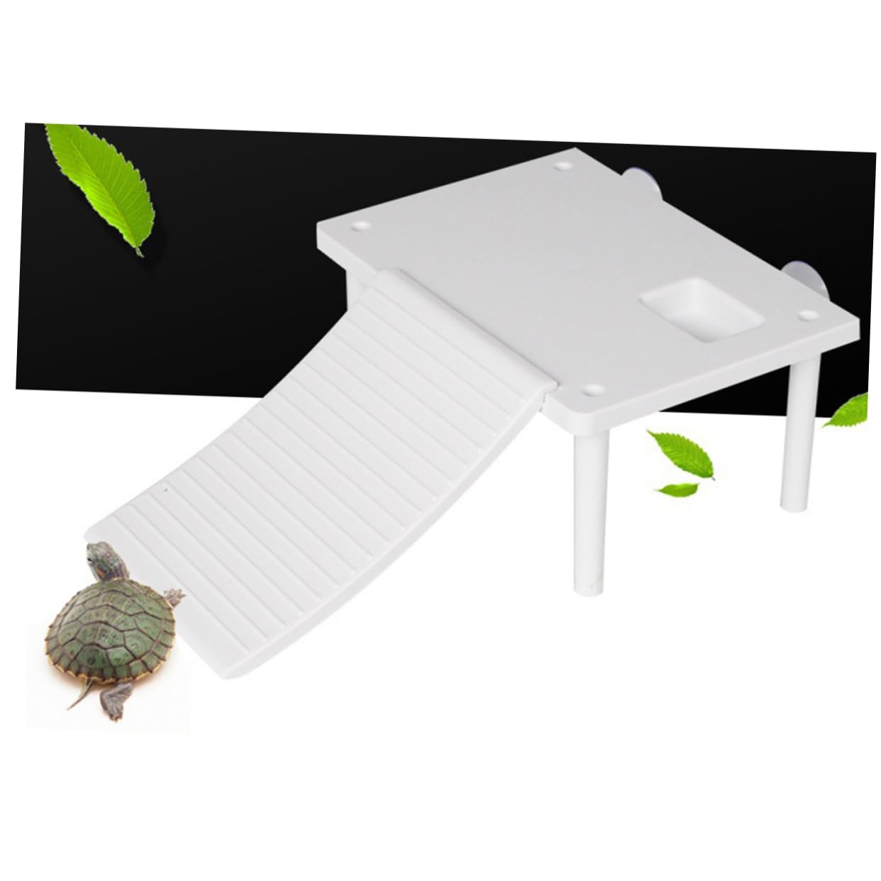 HOLIDYOYO Turtle Terrace Aquatic Aquarium Sand Aquarium Decorations Reptiles Basking Climbing Ladder Turtle Turtles Turtle Tank Ramp Stepped Turtle Perch for Tank Turtle Platform White
