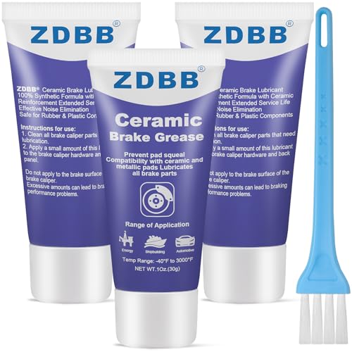 ZDBB Graisse céramique pour étriers de frein automobiles, résistante à l'humidité et à la corrosion, antiadhésive, 28 g (lot de 3)
