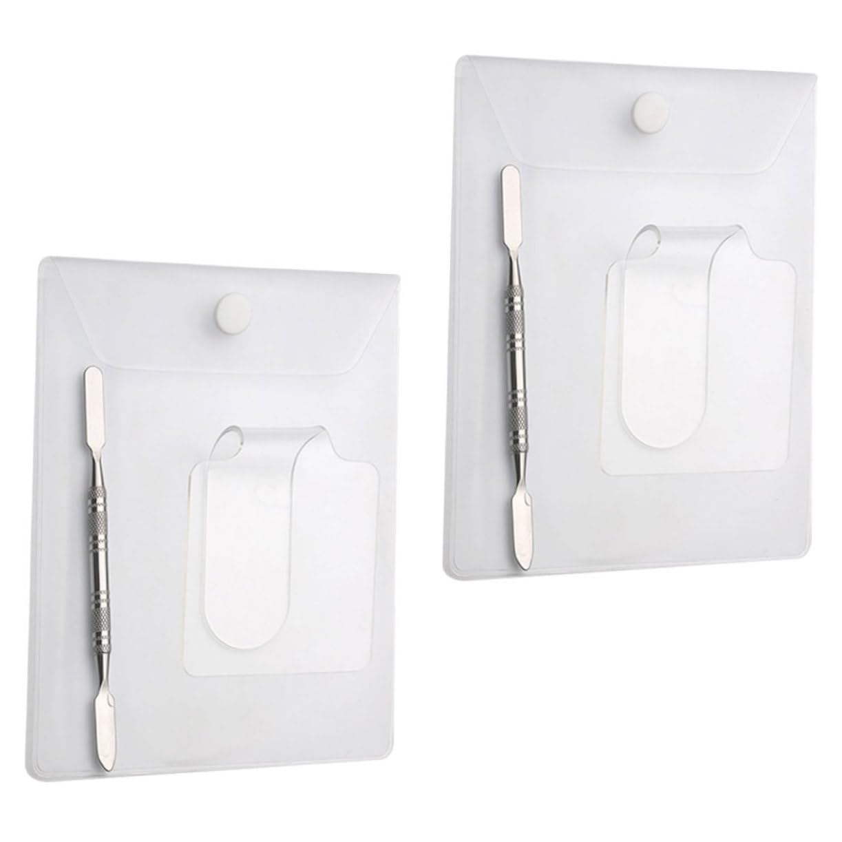 IWOWHERO 2pcs Salon Acrylic Makeup Palettes Spatula for Mixing Foundations Lipsticks