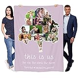 Manta Personalizada Mantas de Tiro Personalizadas con 1-15 Foto de Collage para Madres Se Adapta a la habitación del Dormitorio del sofá(Estilo 2 200*150cm)