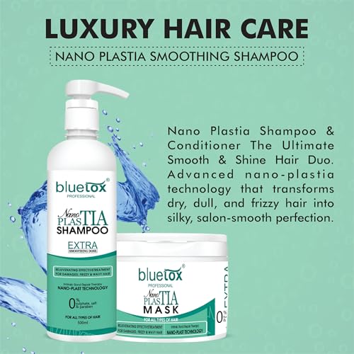 Image of Nano plastia shampoo and conditioner serum 120ml | Sulphate & Paraben Free | Smoothens, Repairs, Adds Shine | Salon Quality Hair Care | Deep Nourishment for Damaged Hair (500ml pack of 3)