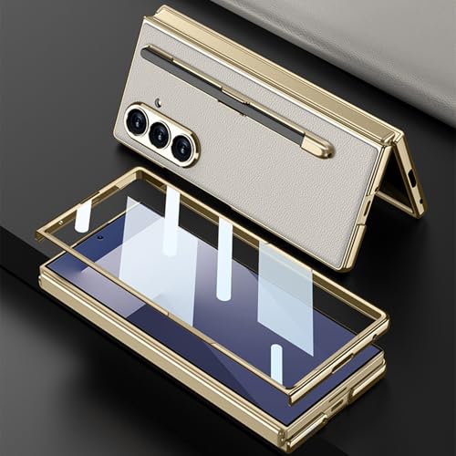 Étui professionnel robuste Galaxy Z Fold 7 en cuir rouge - 6