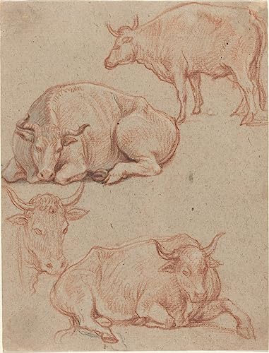 Toile Claude Lorrain Quatre vaches poster SERENDIPITP art classique