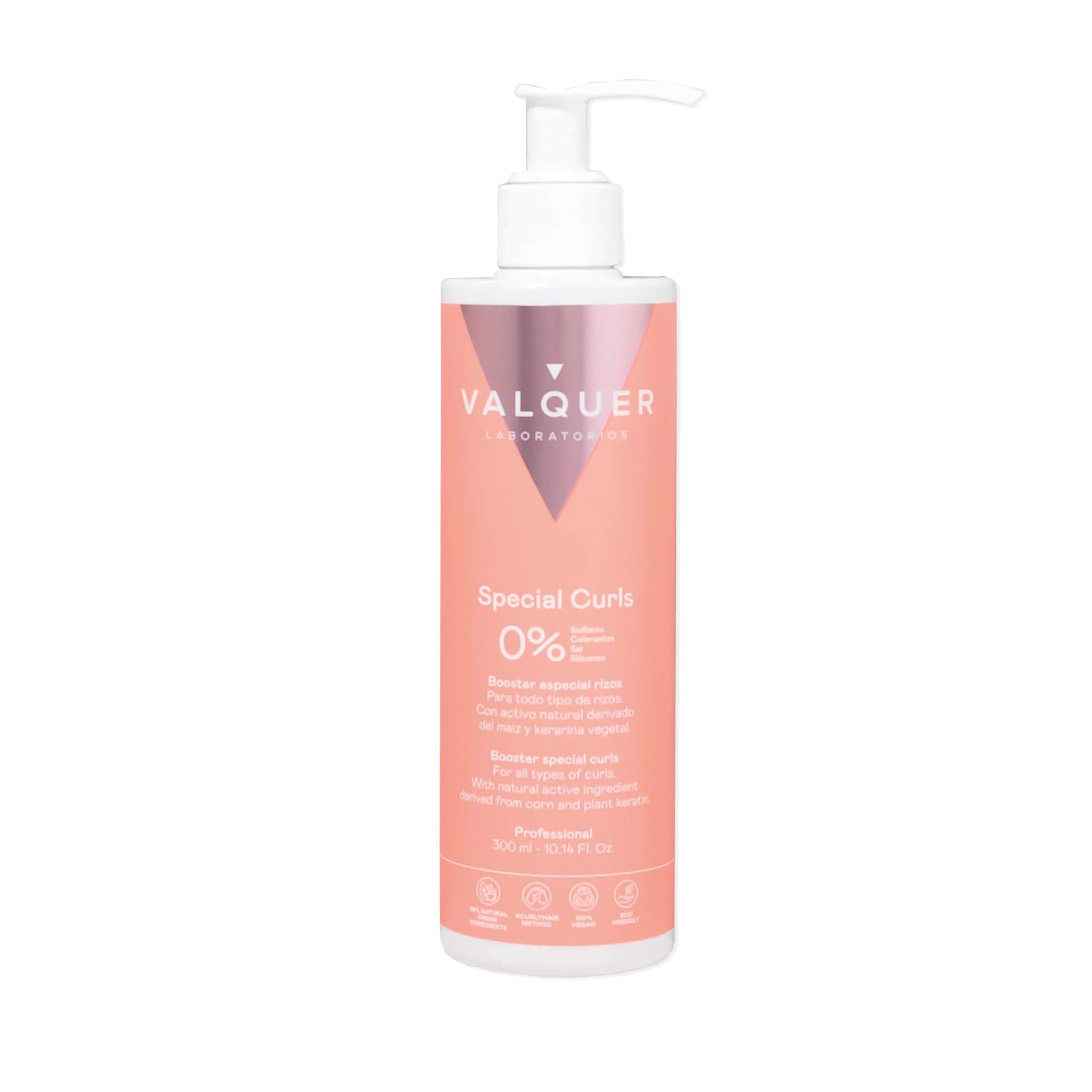 Valquer Profesional Booster Especial Rizos Perfectos, Método Curly Girl, para Cabellos Rizados, Sin Sulfatos, Sin Sal, Vegano, Hasta 96% Origen Natural 300ml