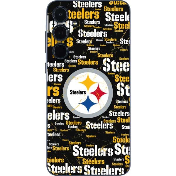 Skinit Decal Phone Skin Compatible with Galaxy A36 5G - Officially Licensed NFL Pittsburgh Steelers Black Blast Design