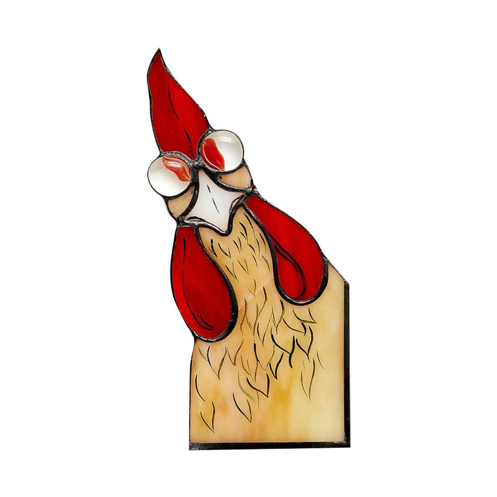 CTRLZS Rooster Acrylic Window Hanging, Rooster Stained Acrylic for Window, Perfect Rooster Decor B
