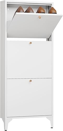 Miniatura 13 de Zapatero con 2 cajones abatibles, organizador de zapatos de granja, gabinete estrecho para zapatos, armario de almacenamiento independiente con