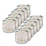 Ambesonne Rainbow Chair Seating Cushion Set of 12, Circles Rainbow Party Gatherings Summertime Joy Spectrum Round, Anti-Slip Seat Padding for Kitchen & Patio, 16'x16', Lavender Salmon