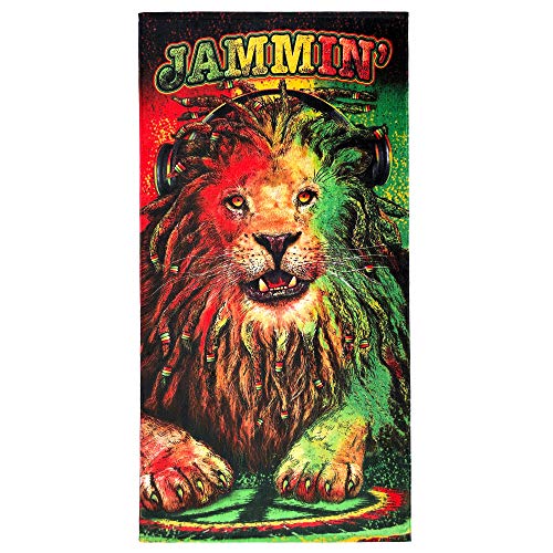Rasta Lion Beach Towel 30 X 60 Inch 100% Cotton Jammin' Rastafari And Dreadlocks #TOP4