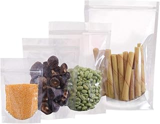100 Pieces Resealable Clear Stand Up Ziplock Food Pouches Packaging Heat Bags for Storing & Cookie & Tea & Drinking (3.5x5.1 Inch)