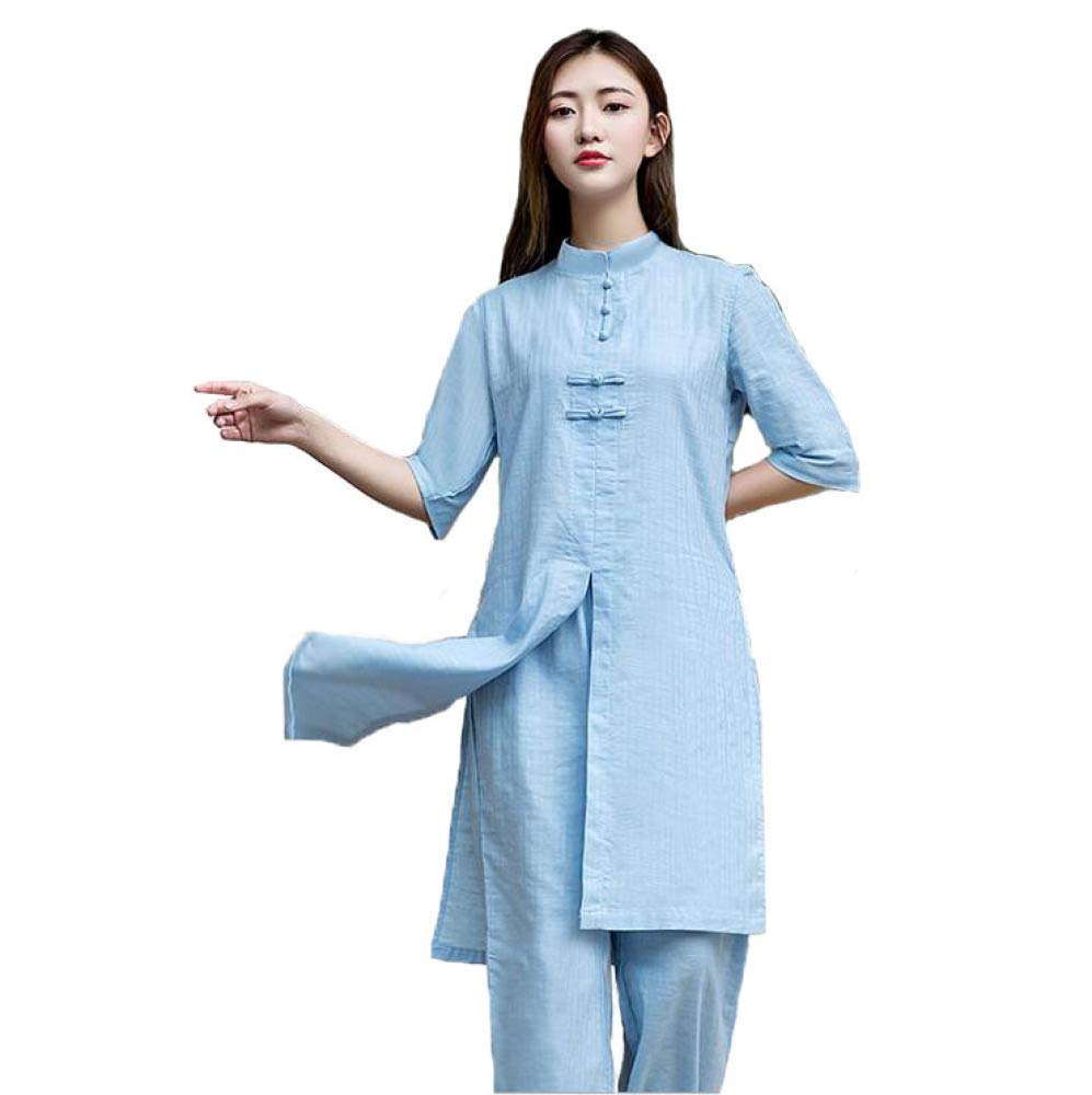 Vêtements de Kung Fu et Tai Chi en coton lin RWRAPS bleu XL
