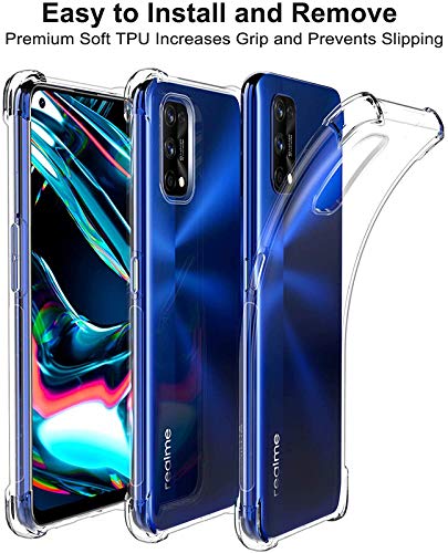 Image of Back Cover Bumper Exclusive Silicon Transparent Case Anti Dust Shockproof Slim Back Cover for Realme X7 Pro (Transaprent)